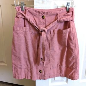 Pink button up skirt